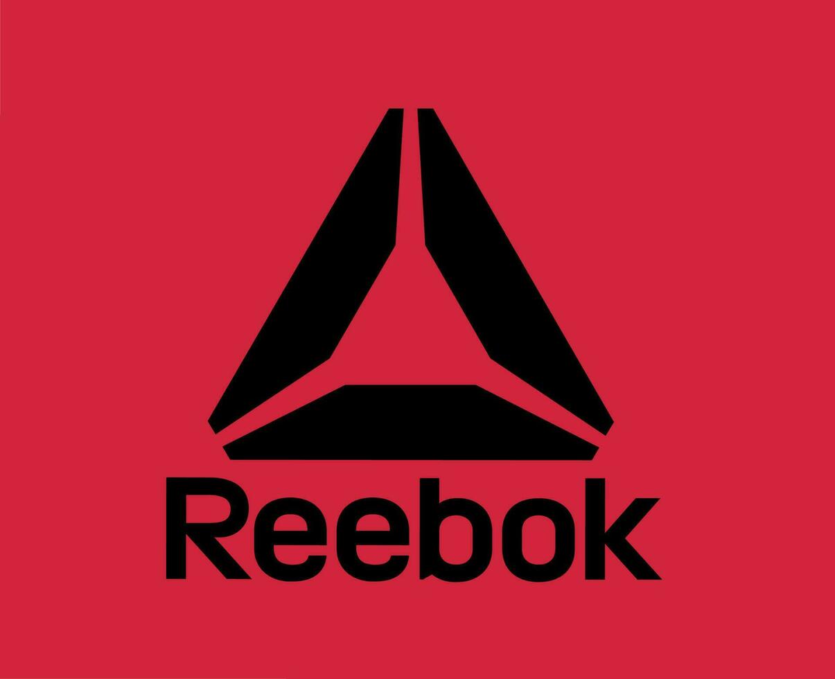 reebok Marke Logo Symbol mit Name schwarz Kleider Design Symbol abstrakt Vektor Illustration mit rot Hintergrund