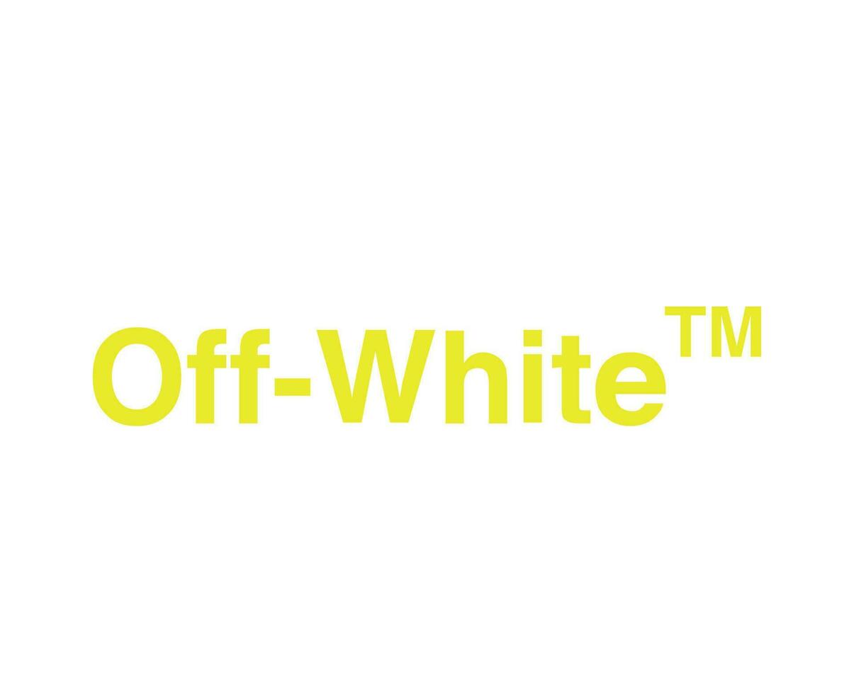 off-white varumärke logotyp namn gul symbol kläder design ikon abstrakt vektor illustration