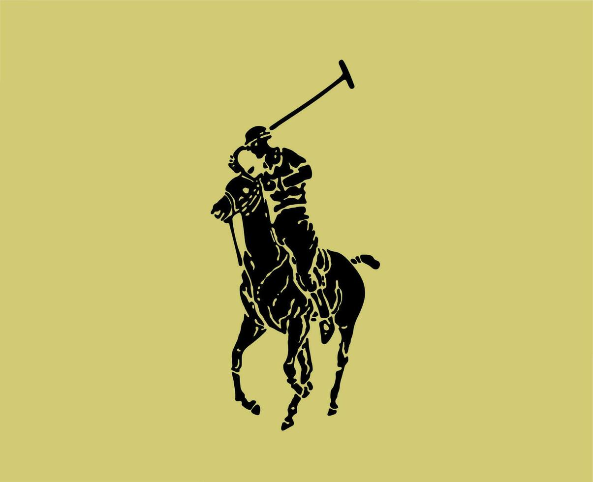 polo varumärke logotyp svart symbol kläder design ikon abstrakt vektor illustration med guld bakgrund