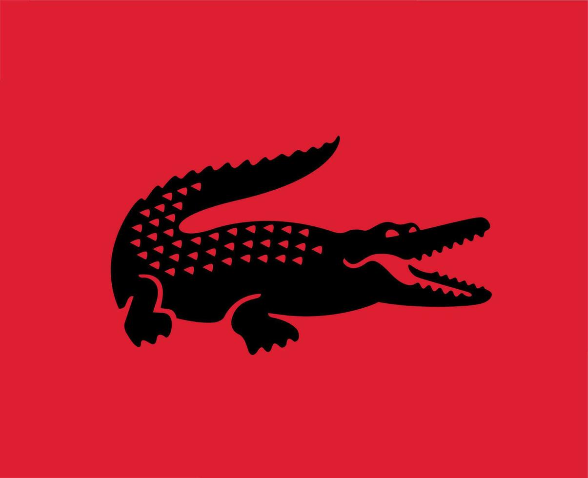 lacoste Logo Marke Symbol schwarz Design Kleider Mode Vektor Illustration mit rot Hintergrund