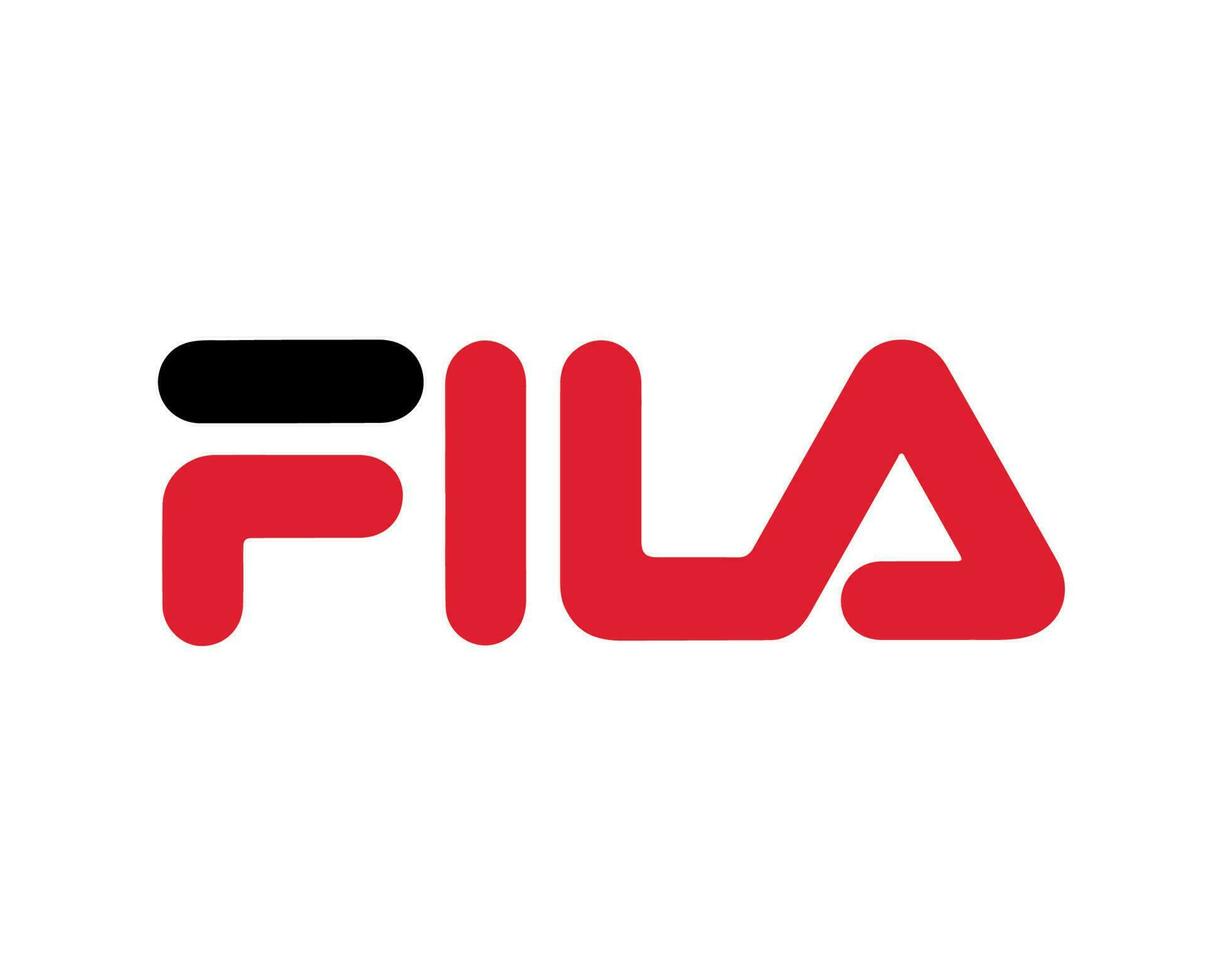 Fila Marke Logo Symbol rot und schwarz Design Kleider Mode Vektor Illustration