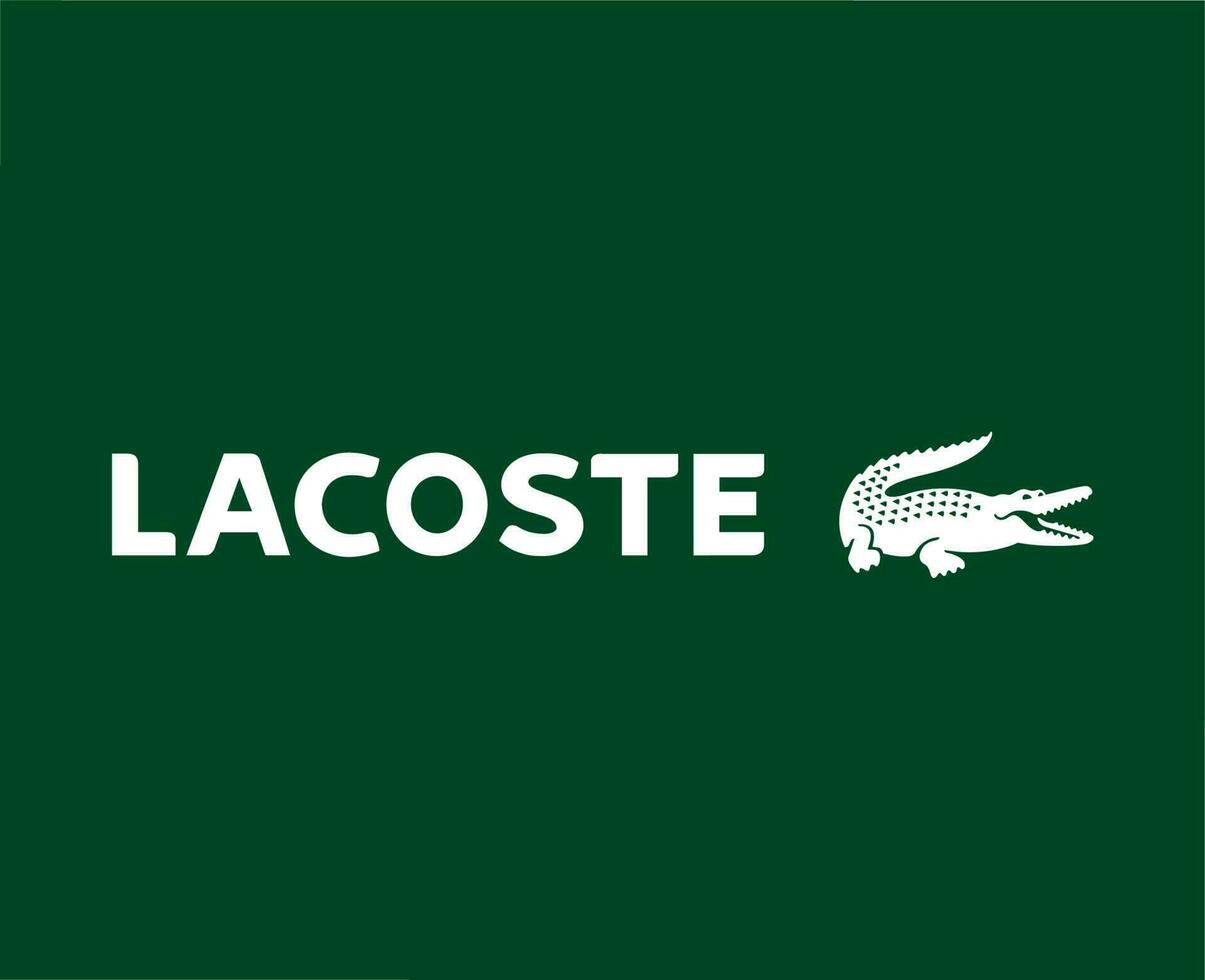 lacoste logotyp varumärke kläder symbol vit design mode vektor illustration med grön bakgrund