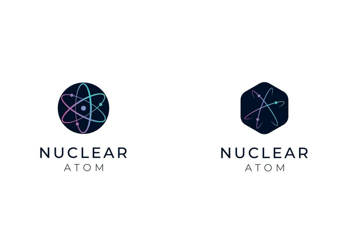 nuklear oder Atom Logo Design. nuklear Logo vektor