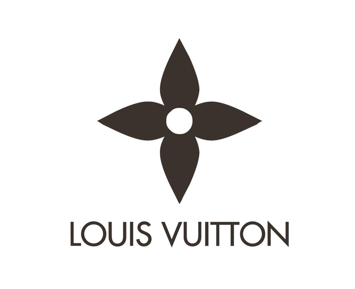 Louis vuitton varumärke logotyp mode med namn design symbol kläder vektor illustration
