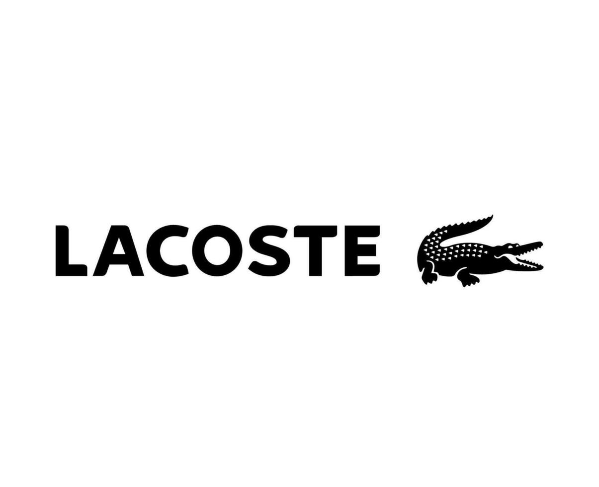 lacoste logotyp varumärke kläder symbol svart design mode vektor illustration med bakgrund