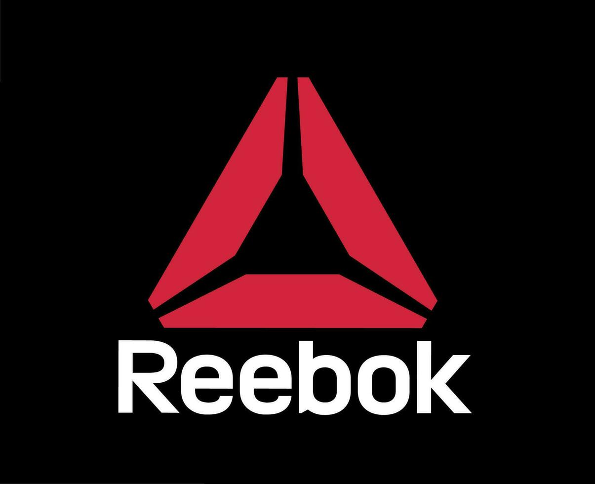 reebok varumärke symbol logotyp med namn kläder design ikon abstrakt vektor illustration med svart bakgrund