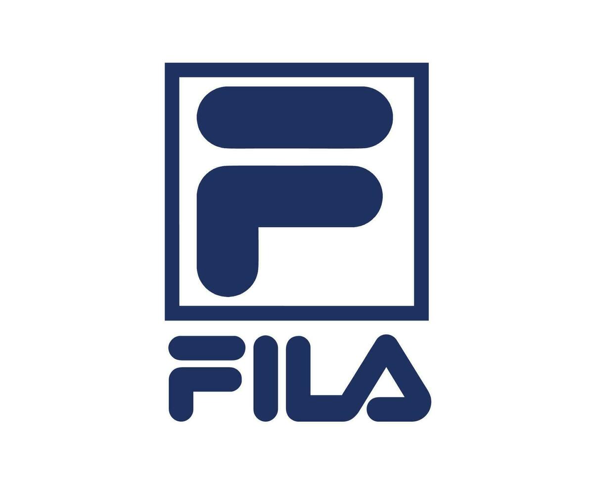 Fila Marke Logo Kleider Symbol mit Name Blau Design Mode Vektor Illustration