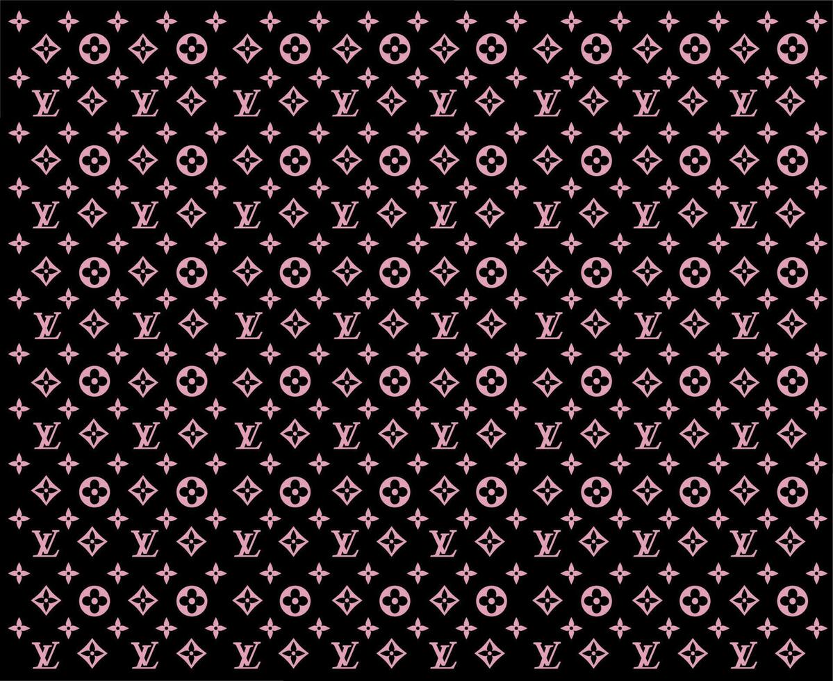 Louis vuitton Marke Logo Hintergrund schwarz und Rosa Symbol Design Kleider Mode Vektor Illustration