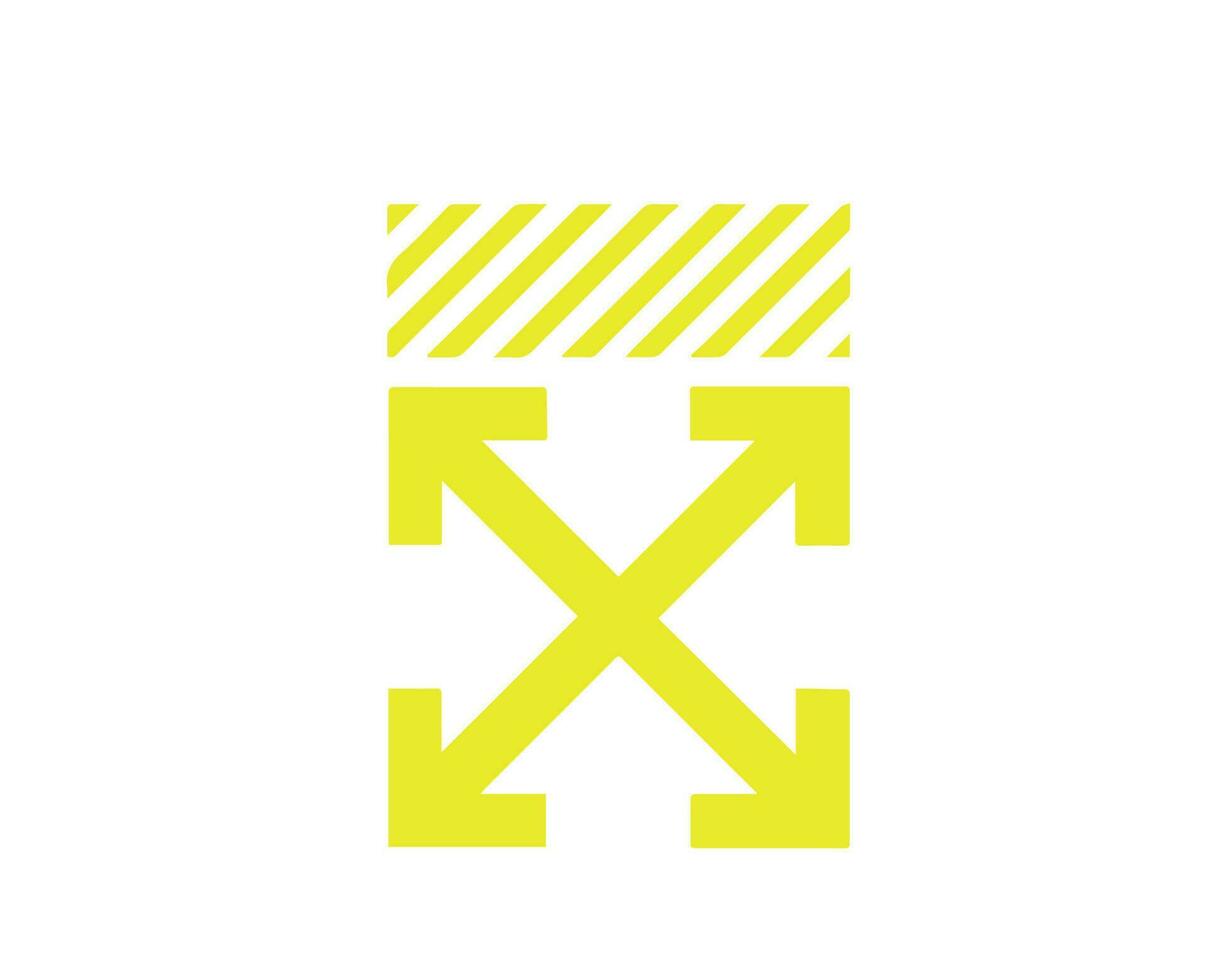 off-white logotyp varumärke symbol gul design kläder ikon abstrakt vektor illustration