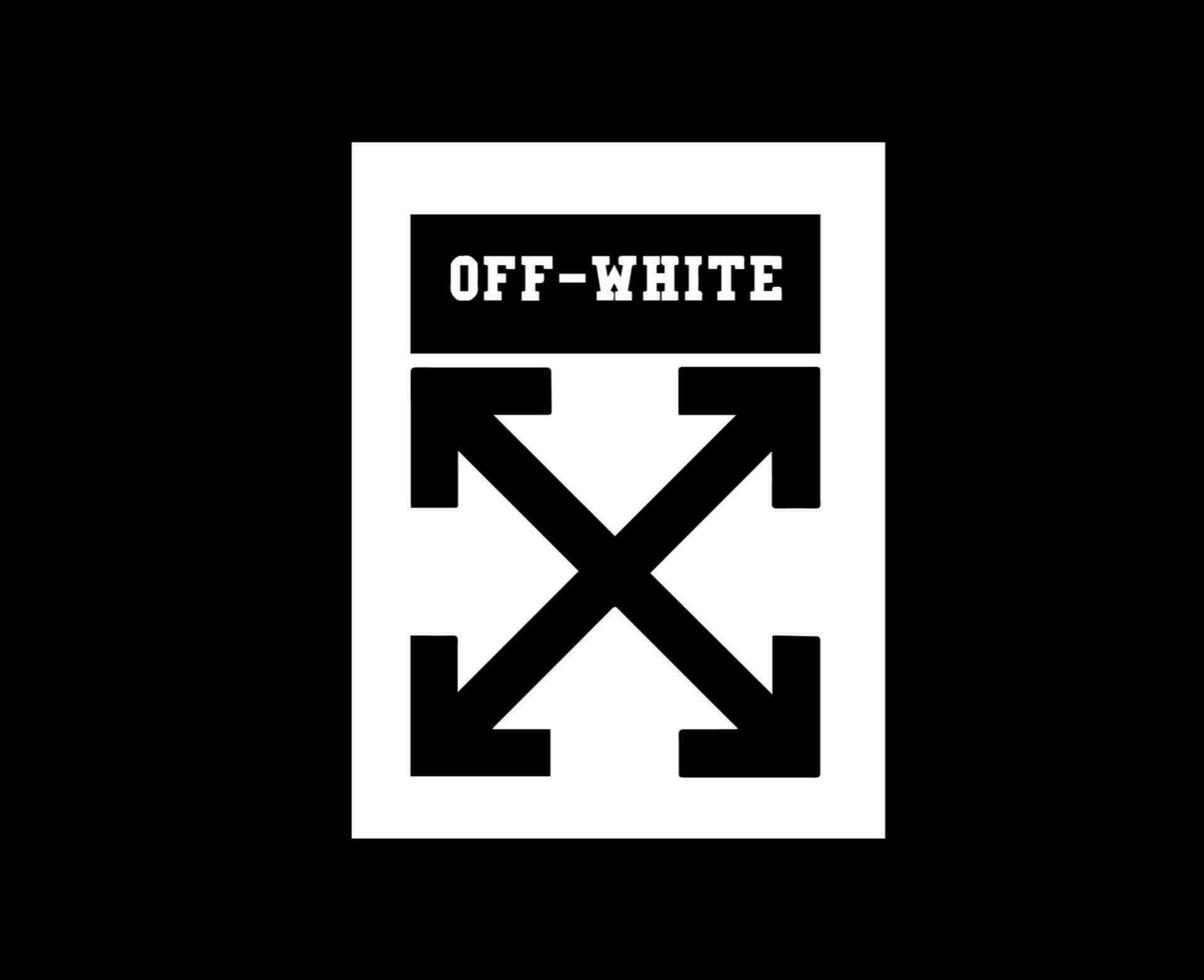 off-white varumärke logotyp med namn vit symbol kläder design ikon abstrakt vektor illustration med svart bakgrund