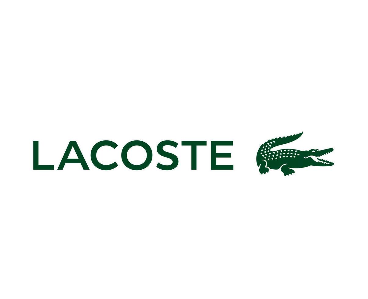 lacoste Logo Marke Symbol mit Name Grün Design Kleider Mode Vektor Illustration