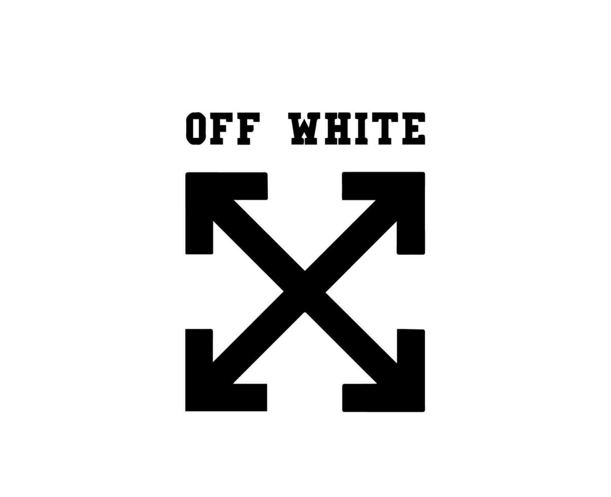 off-white varumärke logotyp symbol med namn svart kläder design ikon abstrakt vektor illustration