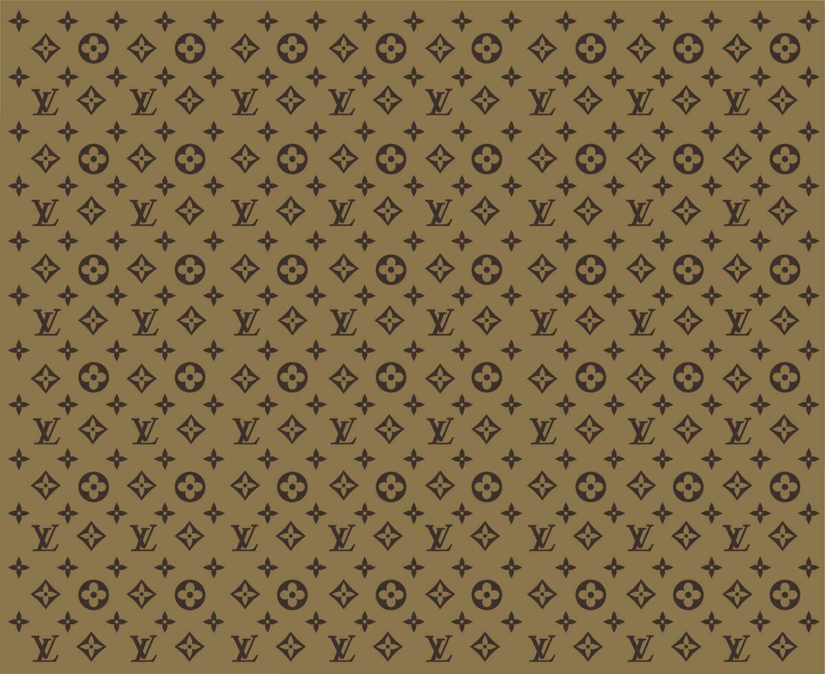 Louis vuitton bakgrund varumärke logotyp brun symbol design kläder mode vektor illustration