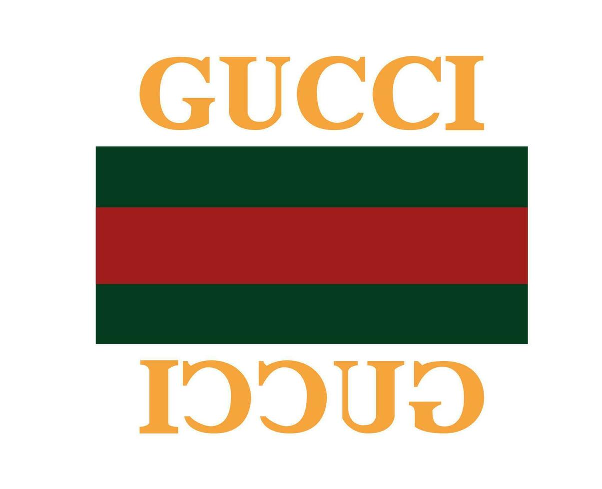 gucci logotyp varumärke symbol kläder med namn design mode vektor illustration