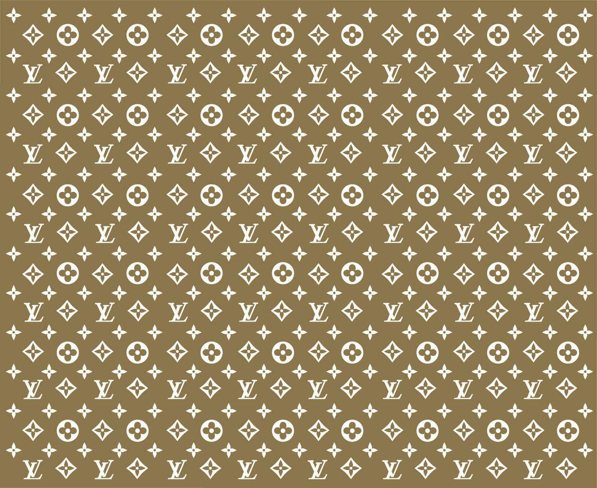 Louis vuitton Marke Logo Hintergrund braun und Weiß Symbol Design Kleider Mode Vektor Illustration