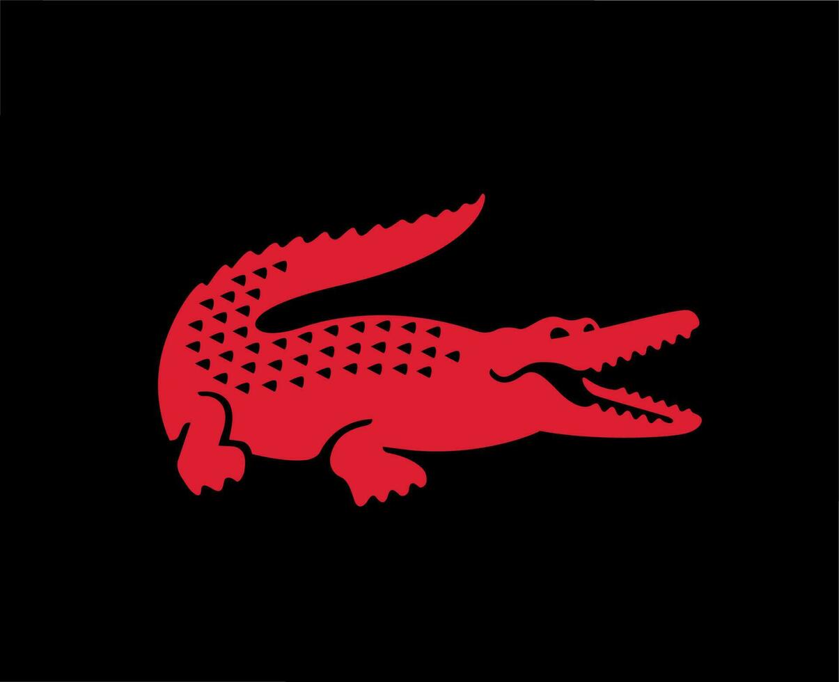 lacoste Logo Marke Symbol rot Design Kleider Mode Vektor Illustration mit schwarz Hintergrund