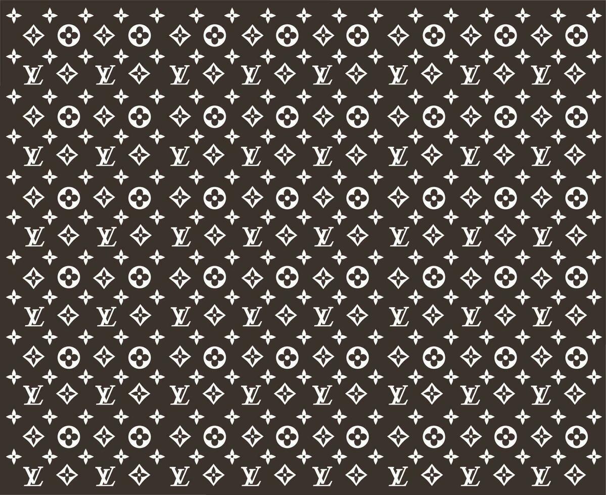 Louis vuitton bakgrund varumärke logotyp brun och vit symbol design kläder mode vektor illustration