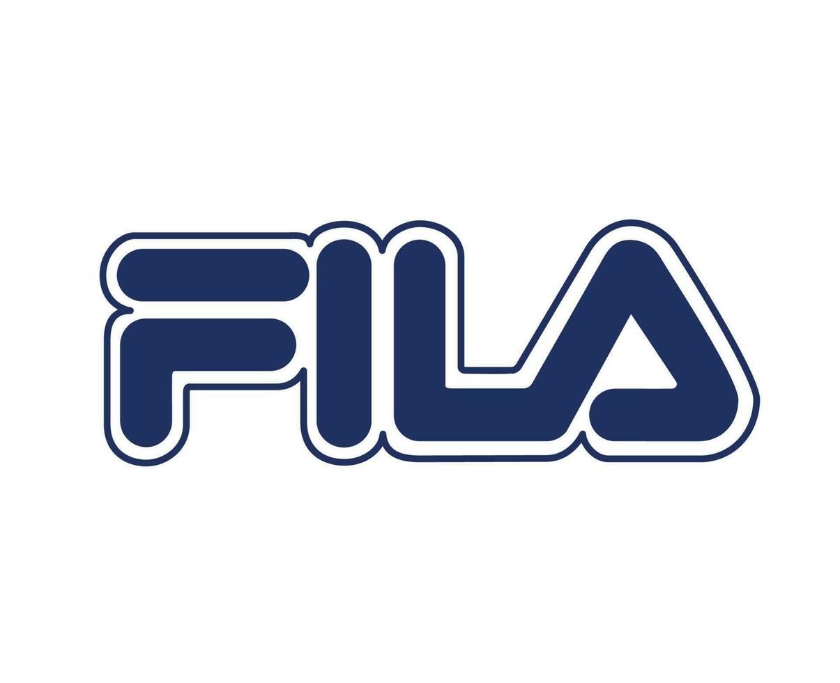 fila logotyp varumärke kläder symbol namn blå design mode vektor illustration