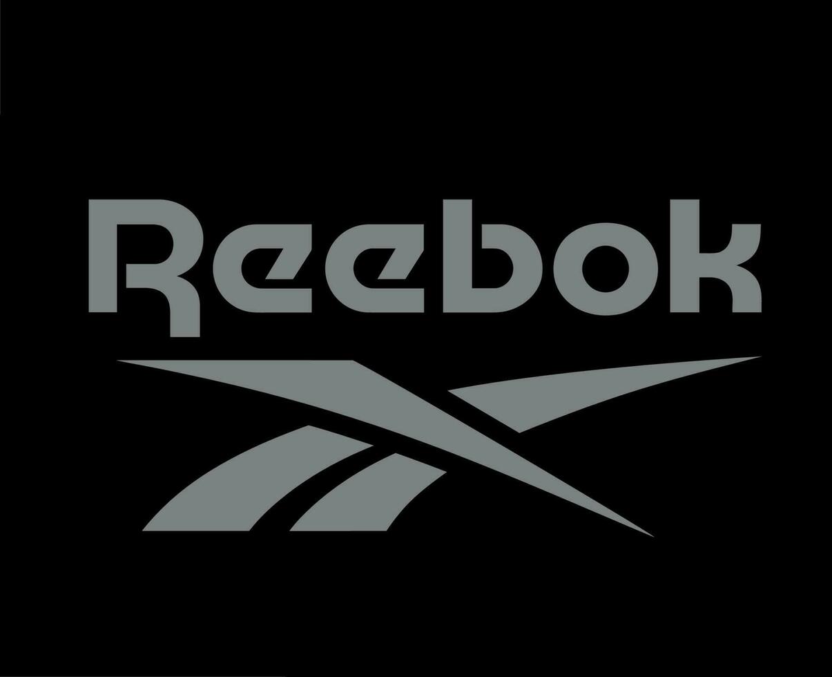 reebok Marke Logo grau Symbol Kleider Design Symbol abstrakt Vektor Illustration mit schwarz Hintergrund