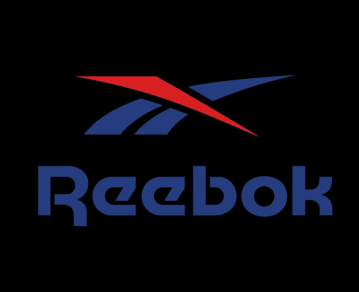 reebok Logo Marke mit Name Symbol Kleider Design Symbol abstrakt Vektor Illustration mit schwarz Hintergrund