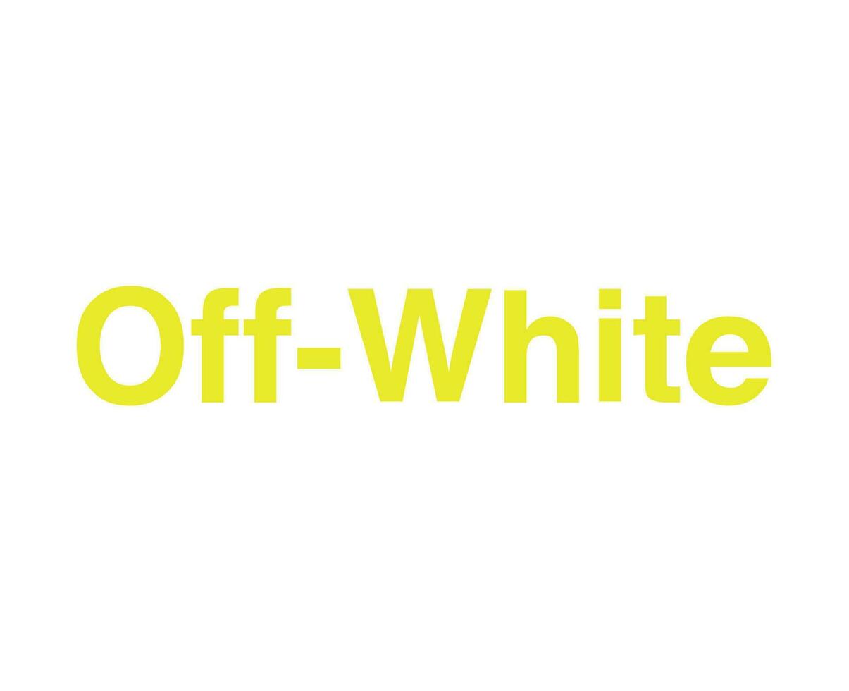 off-white logotyp varumärke namn gul symbol design kläder ikon abstrakt vektor illustration