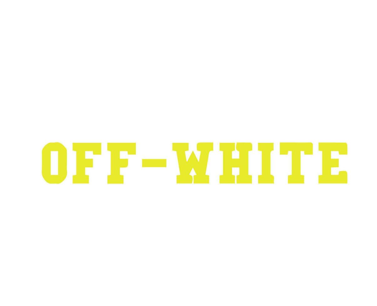 off-white varumärke symbol logotyp namn gul design kläder ikon abstrakt vektor illustration