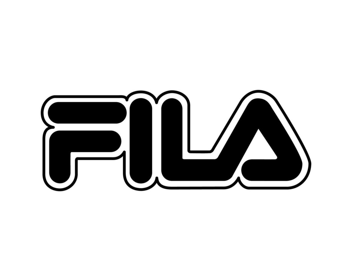 Fila Logo Marke Kleider Symbol Name schwarz Design Mode Vektor Illustration