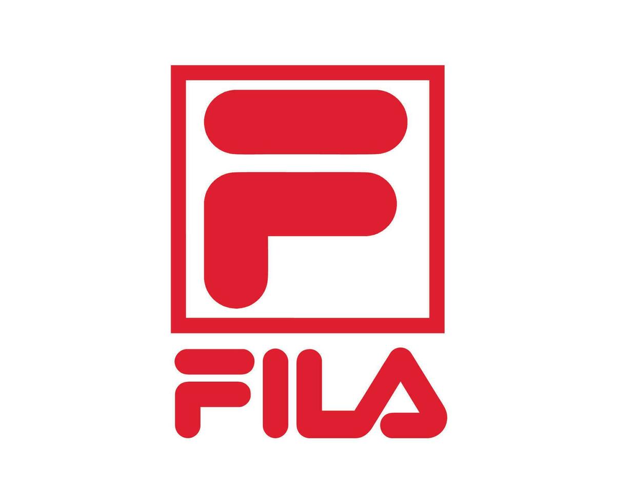 fila varumärke logotyp kläder symbol med namn röd design mode vektor illustration