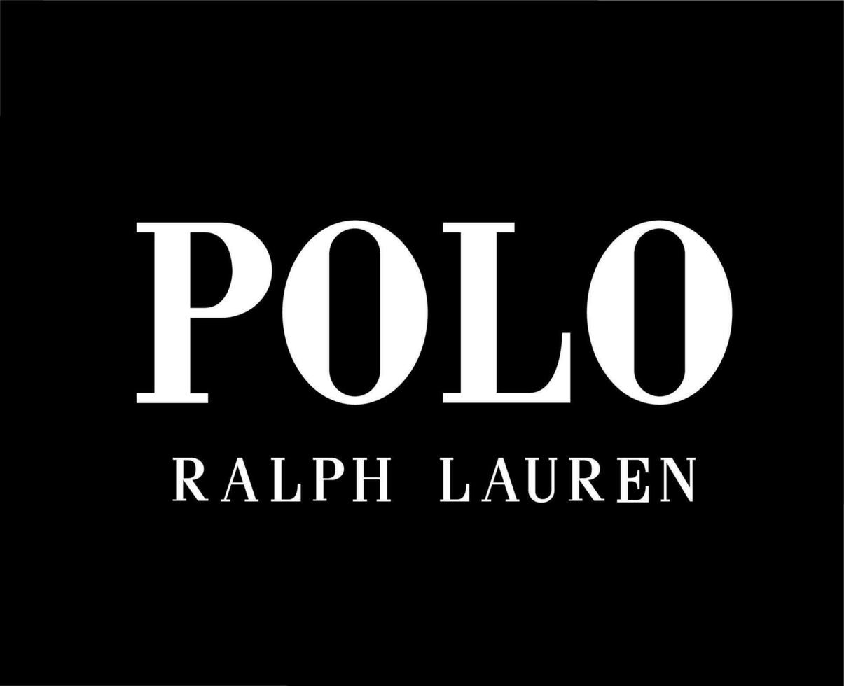 polo ralph lauren varumärke logotyp namn vit symbol kläder design ikon abstrakt vektor illustration med svart bakgrund