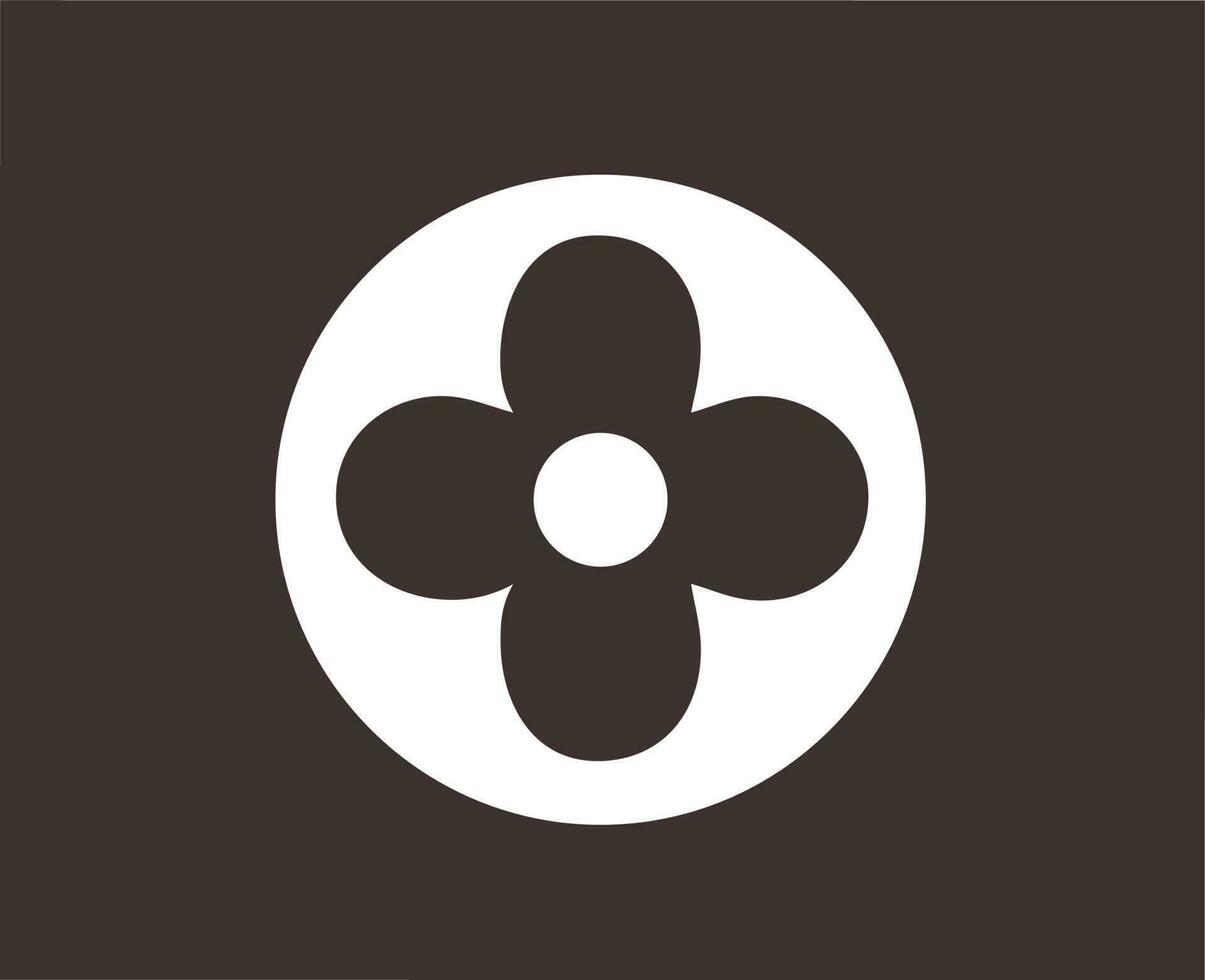 Louis vuitton Logo Marke Weiß Symbol Design Kleider Mode Vektor Illustration mit braun Hintergrund