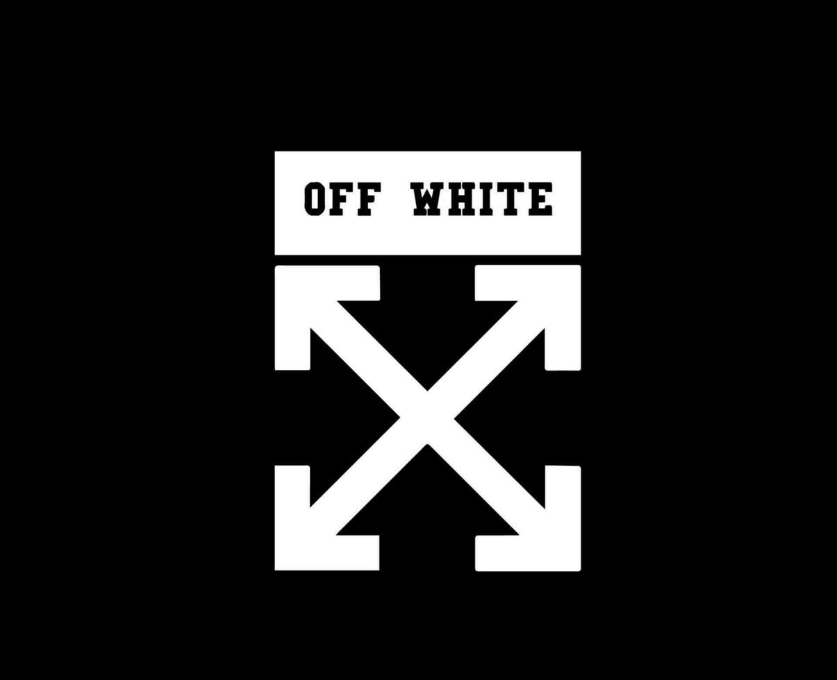 off-white logotyp varumärke symbol med namn vit kläder design ikon abstrakt vektor illustration med svart bakgrund