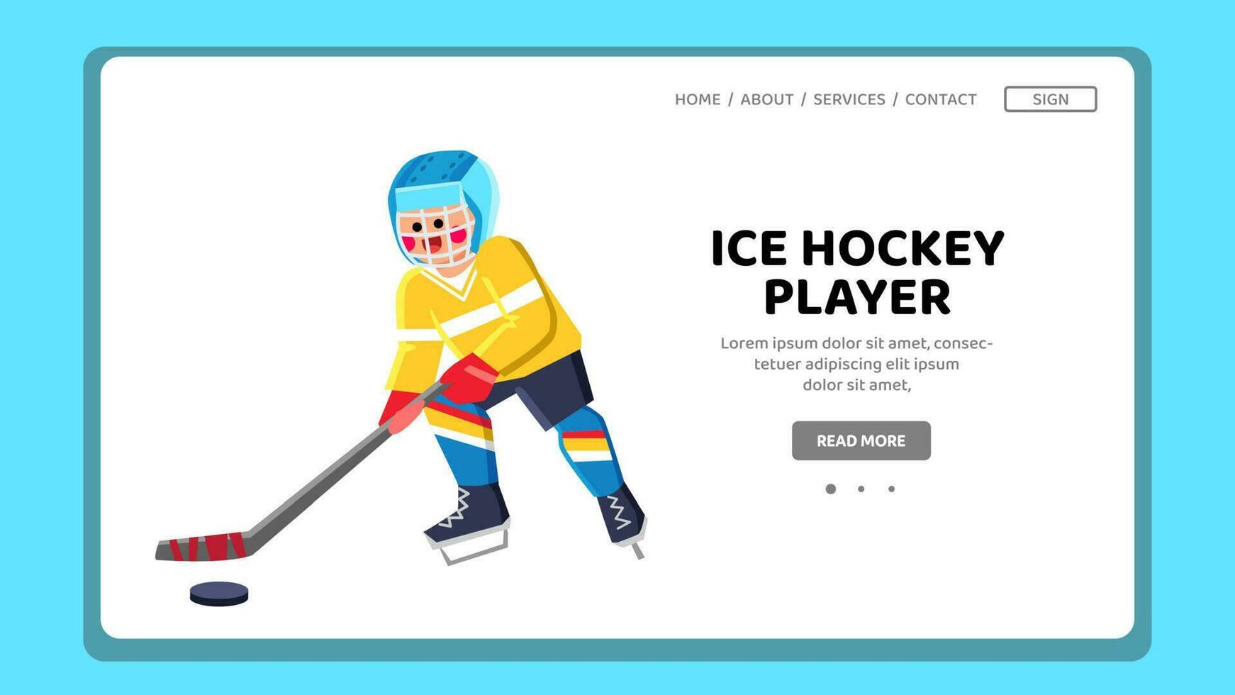 Eis Eishockey Spieler Junge Vektor