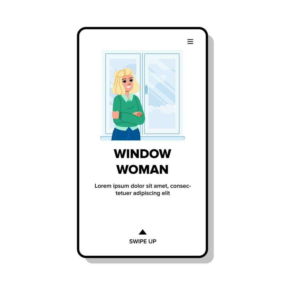 fönster kvinna vektor