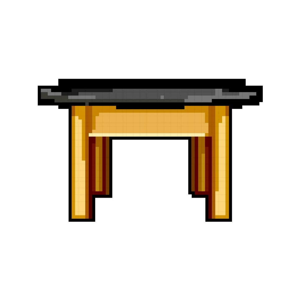 tömma trä tabell spel pixel konst vektor illustration