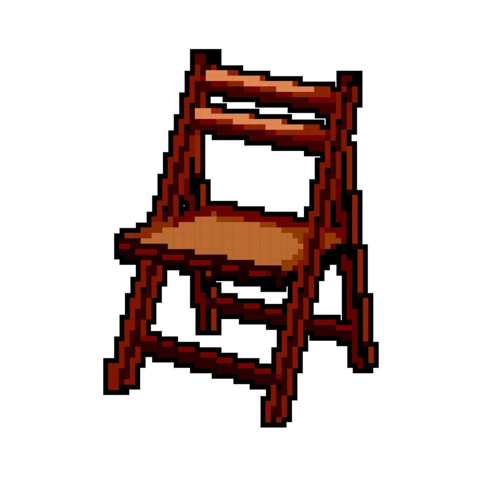 gammal trä- stol spel pixel konst vektor illustration