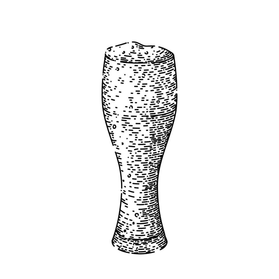 öl dryck kopp skiss hand dragen vektor