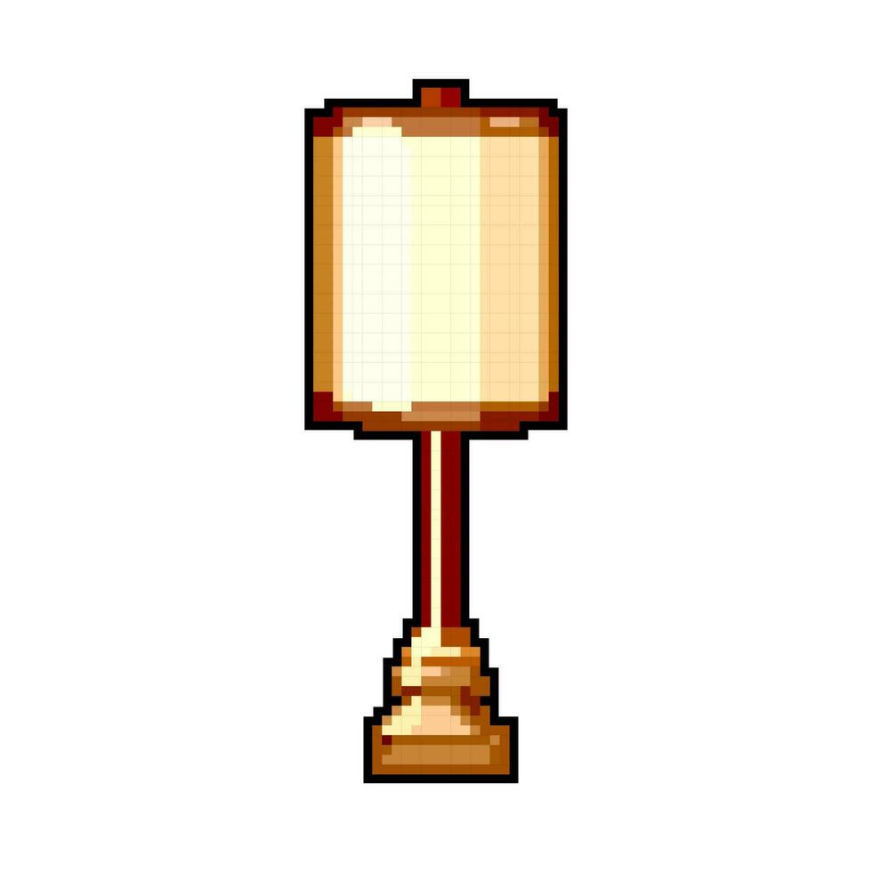 Zuhause Jahrgang Tabelle Lampe Spiel Pixel Kunst Vektor Illustration