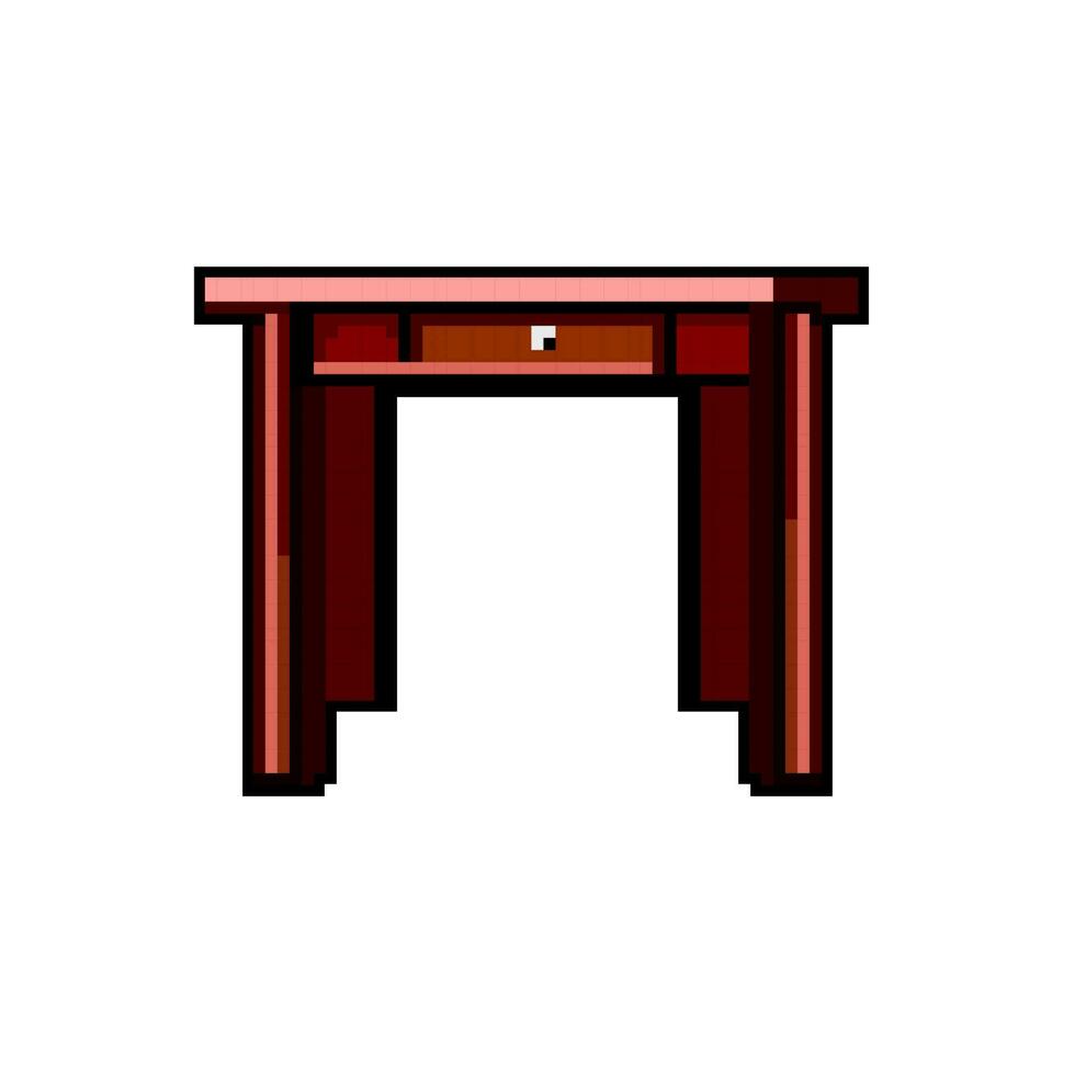 gammal trä tabell spel pixel konst vektor illustration