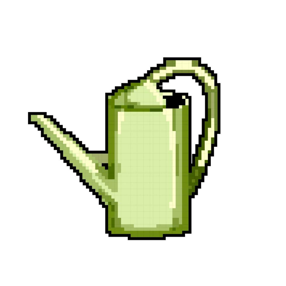grön vattning kan spel pixel konst vektor illustration