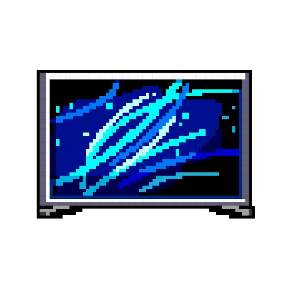 vägg TV skärm spel pixel konst vektor illustration