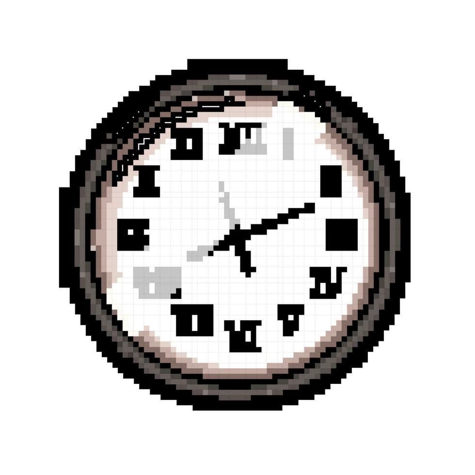 Grafik Mauer Uhr Spiel Pixel Kunst Vektor Illustration