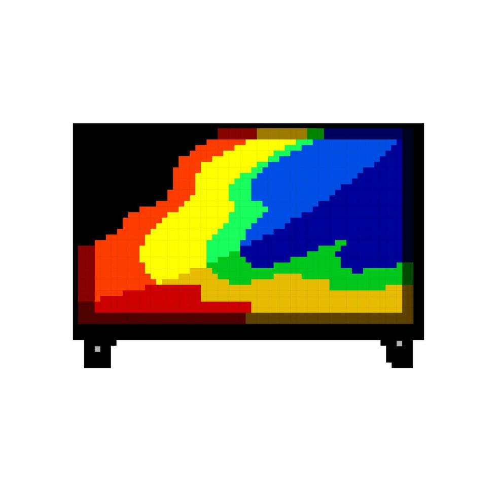 schwarz Fernseher Bildschirm Spiel Pixel Kunst Vektor Illustration