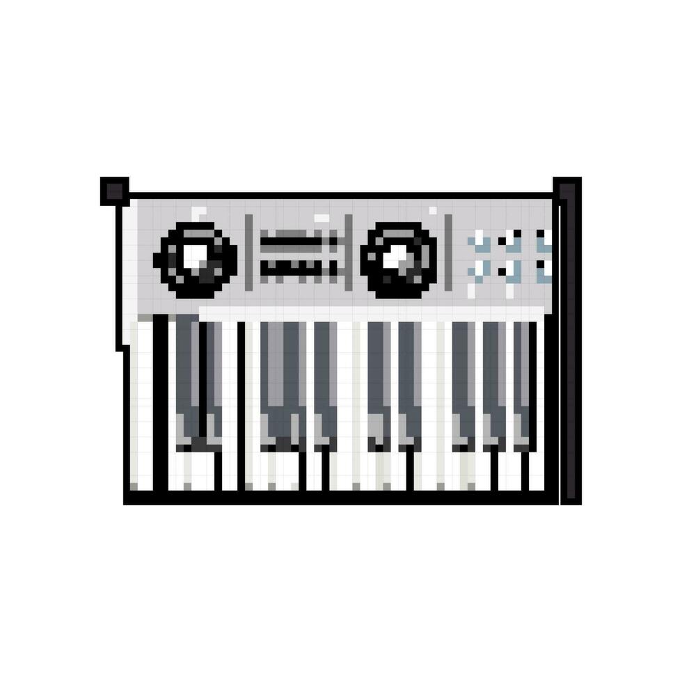 Taste Synthesizer Audio- Spiel Pixel Kunst Vektor Illustration