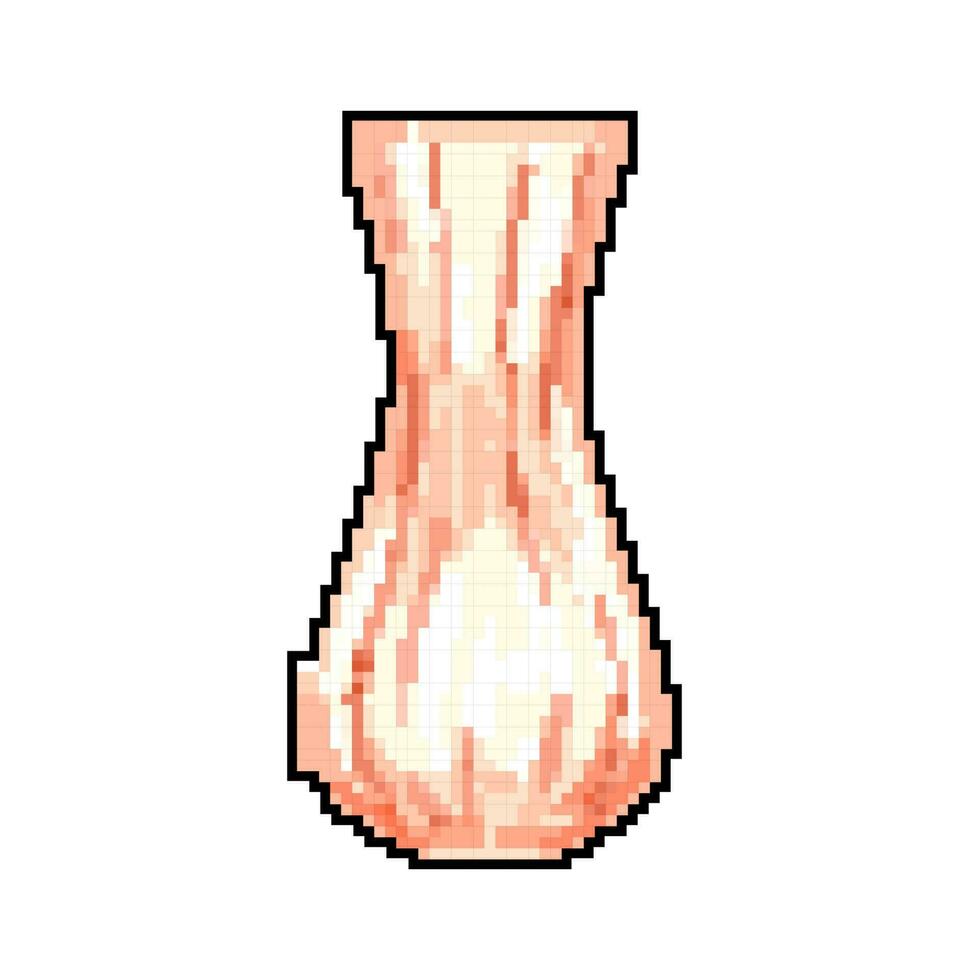 Innere Vase Blume Keramik Spiel Pixel Kunst Vektor Illustration