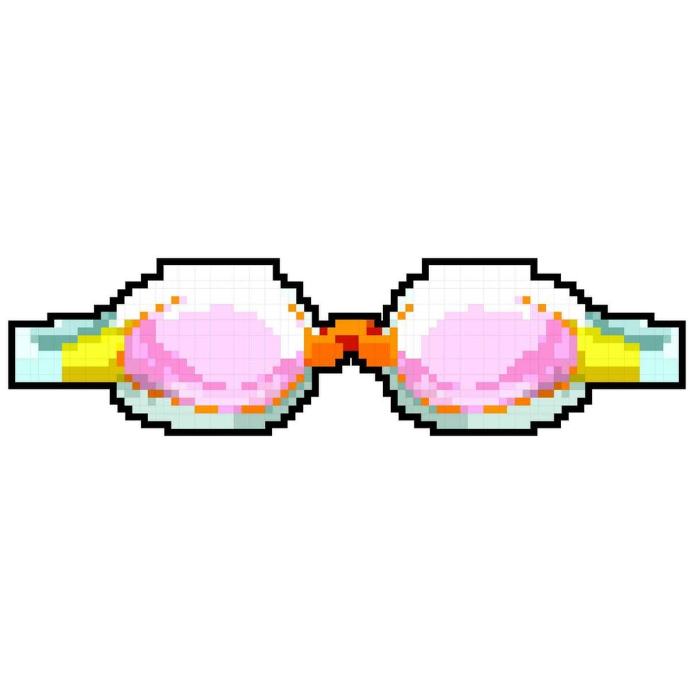 unter Wasser Schwimmbad Brille Spiel Pixel Kunst Vektor Illustration