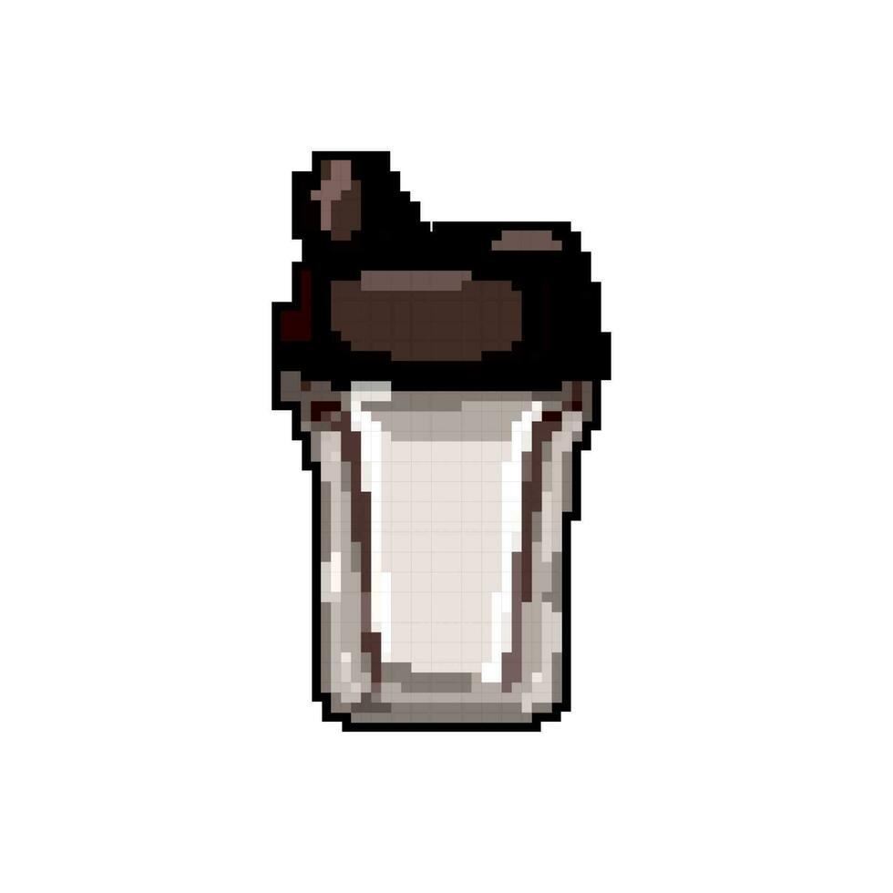 näring protein shaker spel pixel konst vektor illustration