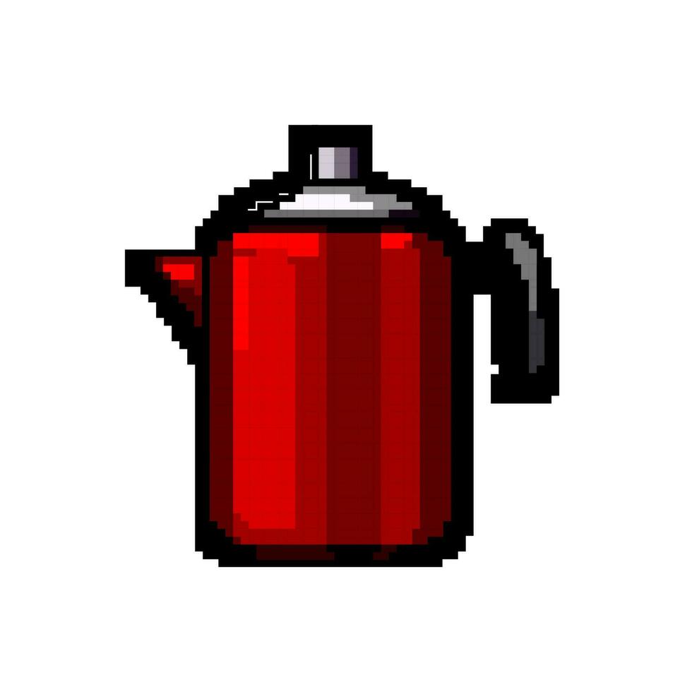 varm perkolator pott kaffe spel pixel konst vektor illustration