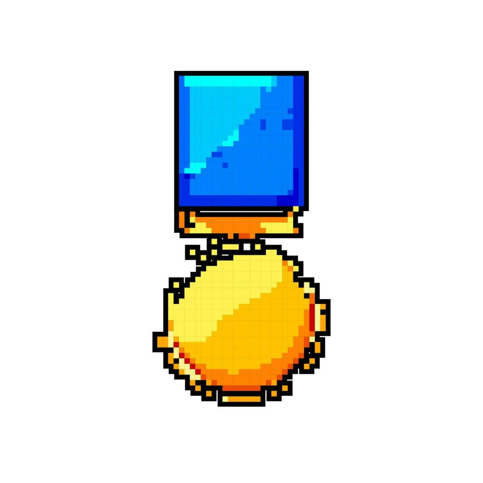 Gold Militär- Medaille Spiel Pixel Kunst Vektor Illustration