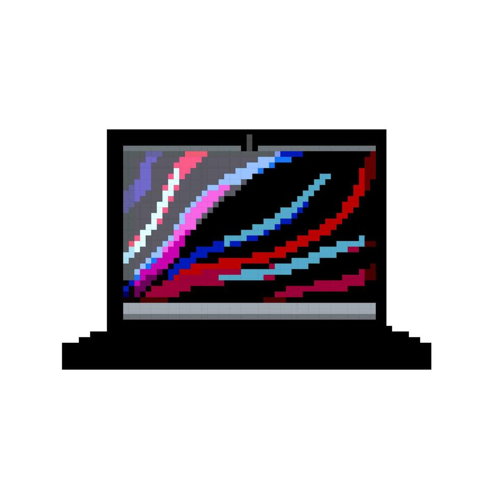 neon bärbar dator gaming spel pixel konst vektor illustration