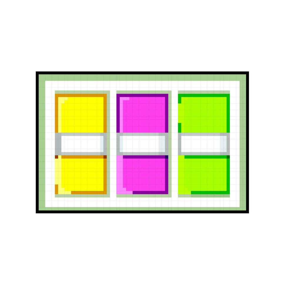 papper notera klistermärke spel pixel konst vektor illustration